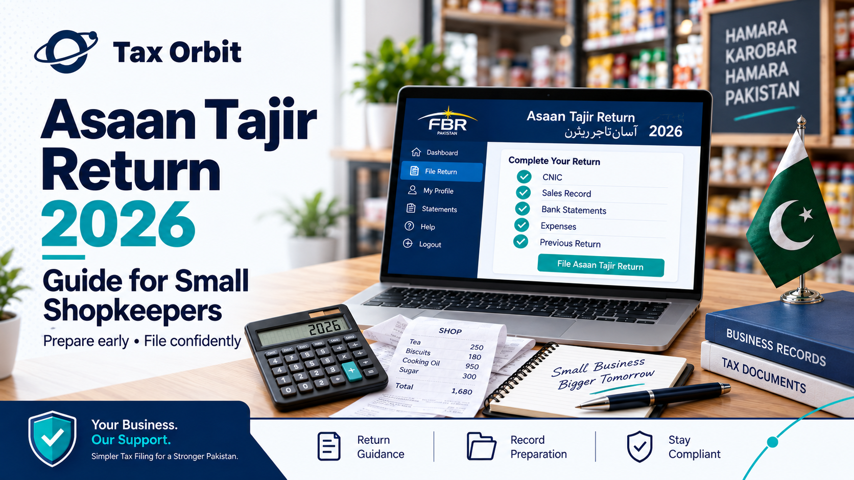 Asaan Tajir Return 2026 guide for small shopkeepers in Pakistan